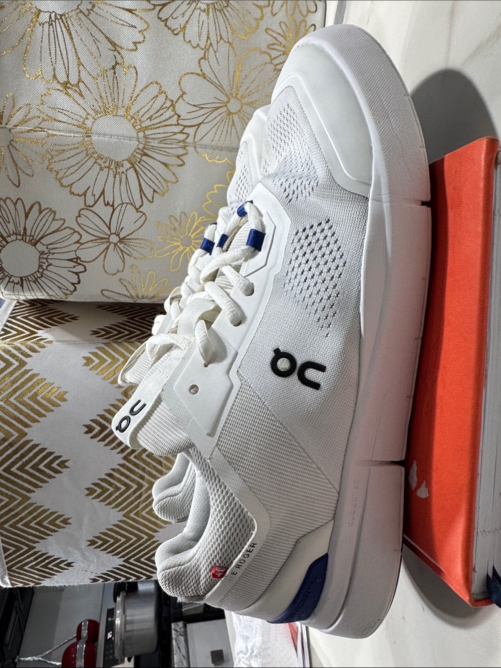 On Running The Roger White Sneakers with Blue Lace Details - Picture 6 of 14